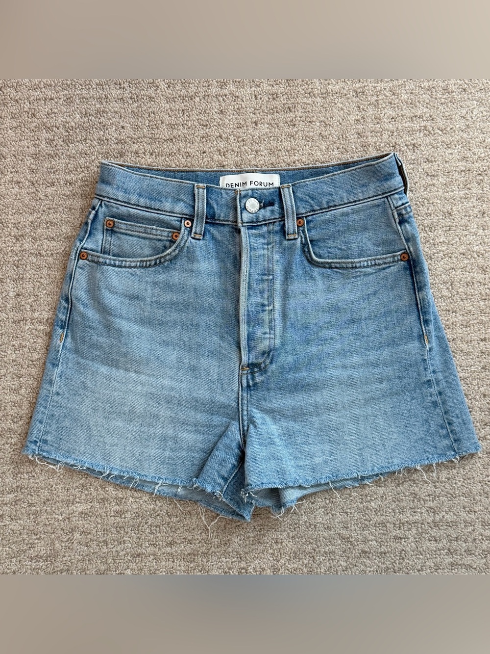 Aritzia Denim Forum Medium Blue High-Rise Jean Shorts